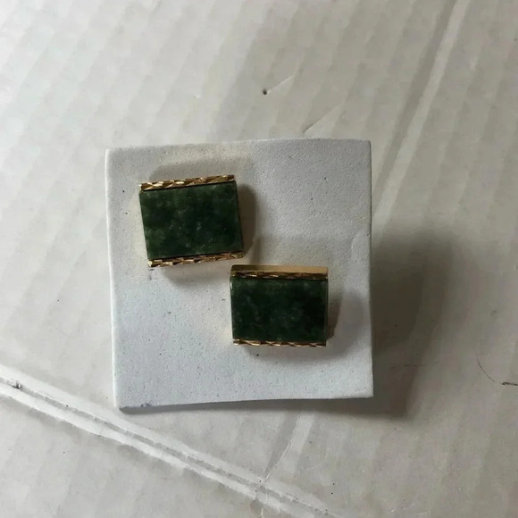 Vintage Senator  Jade Cufflinks - Picture 1 of 8